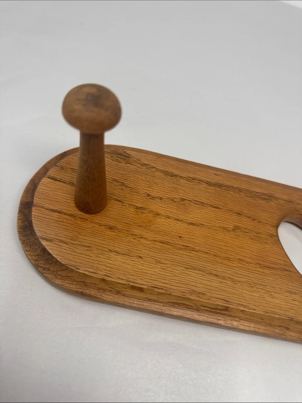 Wood Wall Hook Rack with Heart Cutout Oak Wall Hanging Cottagecore